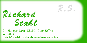 richard stahl business card